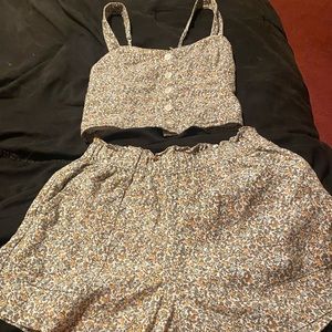 Abercrombie and fitch two piece crop top size xs and shorts size small.